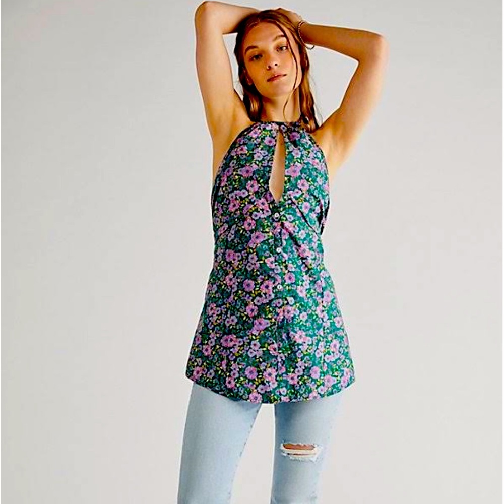 Free People Lyla Backless Halter Tunic small NWOT